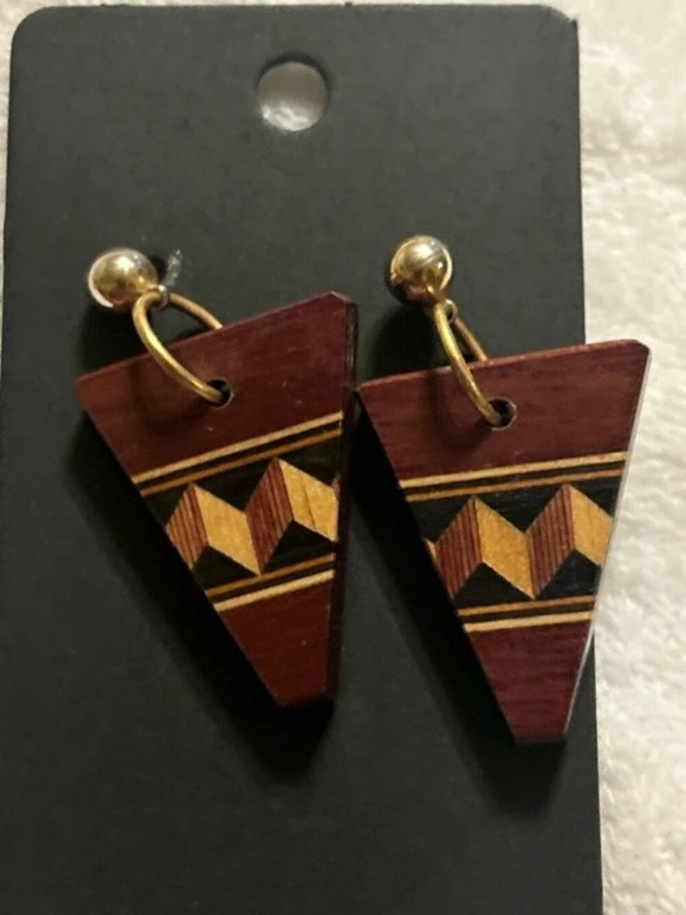 Native American western wood earrings